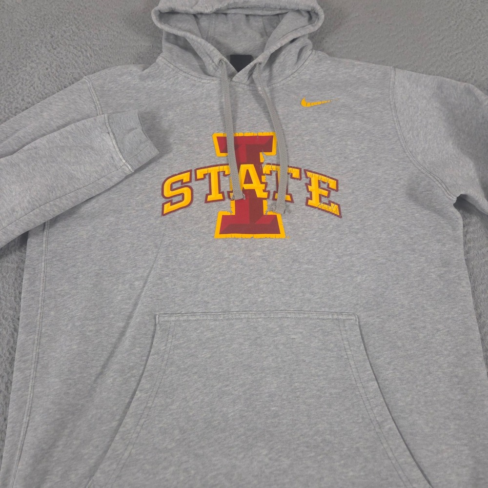 Nike Hoodie Mens Large Gray Sportswear Club Fleece Iowa State University NCAA